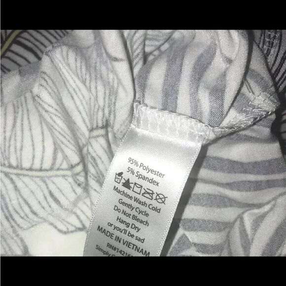 Lularoe Maria Dress Maxi White Black Palms Tropic Hawaiian - Picture 7 of 9